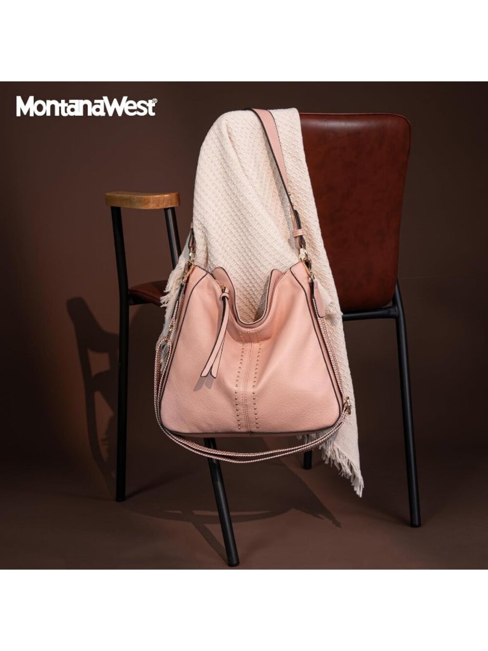 Women's Guitar Pink Hobo Bucket Top Handle Satchel Shoulder Purse Handbag - Picture 4 of 6